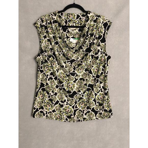 Anne Klein Women's Size Large Floral Printed Cowl Neck Top NEW - Picture 1 of 8